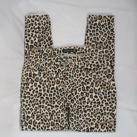Design Lab Lord and Taylor Leopard Animal Print Skinny Pants Size 28 - Picture 6 of 8